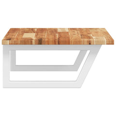 vidaXL Basin Shelf Wall Mounted Steel and Solid Wood Acacia 5