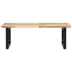 Basin Shelf Wall Mounted Steel and Solid Wood Acacia Rectangular Depth 60 cm Brown and black 80 cm 2 cm