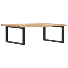 Basin Shelf Wall Mounted Steel and Solid Wood Acacia Rectangular Depth 60 cm Brown and black 80 cm 2 cm