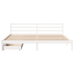 vidaXL Bed Frame without Mattress White 200x200 cm Solid Wood Pine 4
