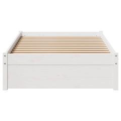 vidaXL Bed Frame White 75 x 190 cm Solid pinewood 4