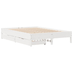 vidaXL Bed Frame without Mattress White 160x200 cm Solid Wood Pine 3