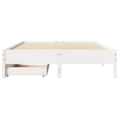 vidaXL Bed Frame without Mattress White 160x200 cm Solid Wood Pine 4