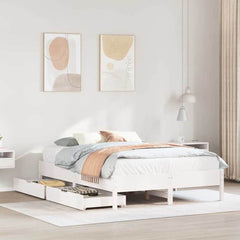 vidaXL Bed Frame without Mattress White 160x200 cm Solid Wood Pine 1