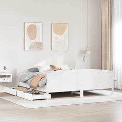 vidaXL Bed Frame without Mattress White 160x200 cm Solid Wood Pine 1