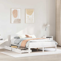 Bed Frame with Drawers without Mattress 120 x 200 cm