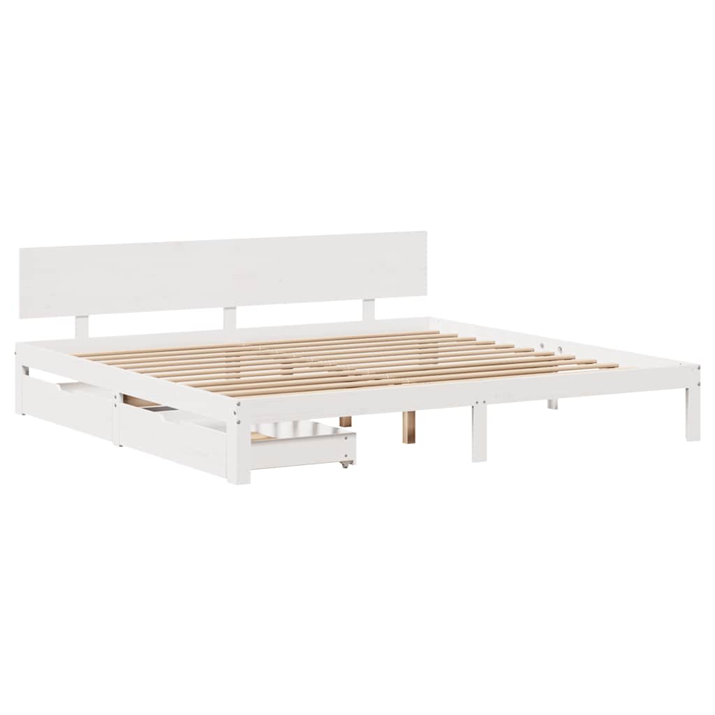 Bed Frame with Drawers without Mattress 200 x 200 cm