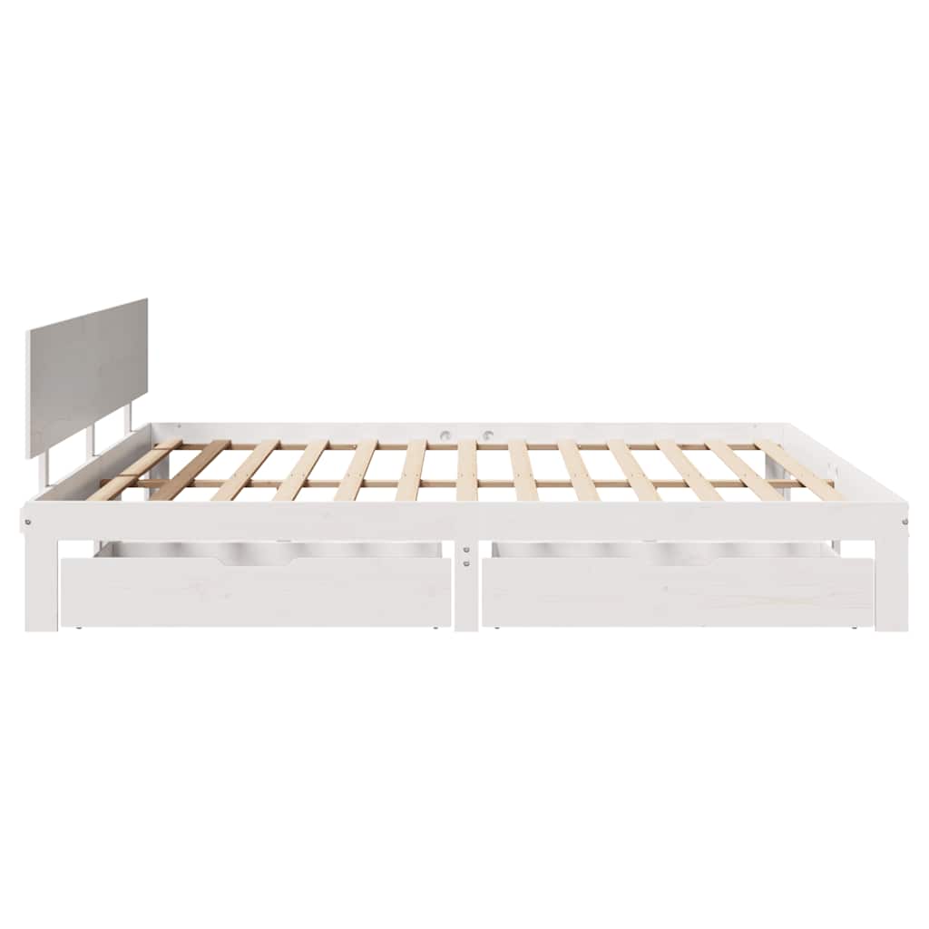 Bed Frame with Drawers without Mattress 200 x 200 cm