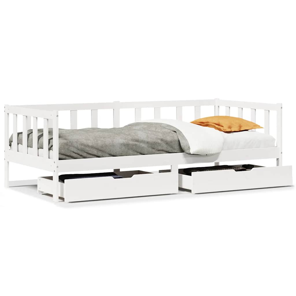 vidaXL Daybed 3 pcs White 80 x 200 cm Solid Pine Wood 2