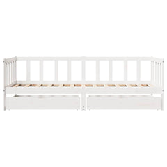 vidaXL Daybed 3 pcs White 80 x 200 cm Solid Pine Wood 4