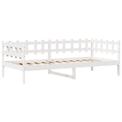 Daybed with Drawers without Mattress White Solid Wood 90 cm 190 cm