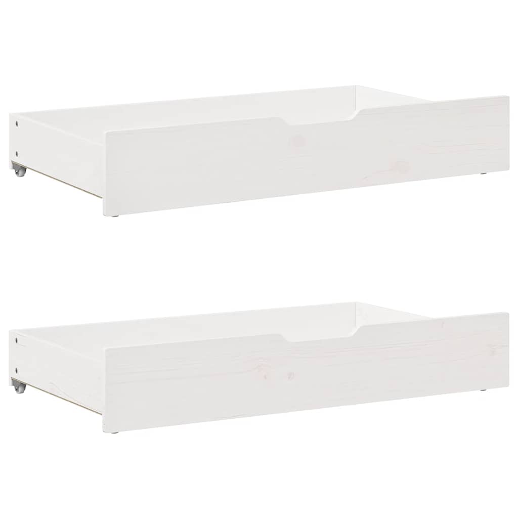 Daybed with Drawers without Mattress White Solid Wood 90 cm 190 cm