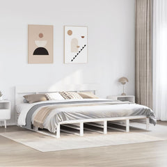 Bed Frame without Mattress Solid Wood Pine Length 200 cm White 200 cm