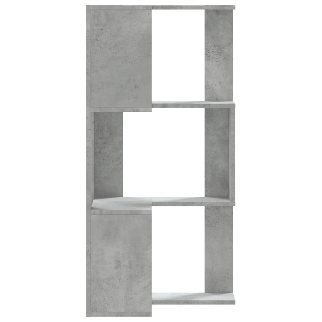 vidaXL Corner Bookcase 3-Tier Concrete Grey 50x50x102 cm Engineered Wood 5