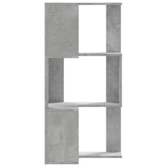 vidaXL Corner Bookcase 3-Tier Concrete Grey 50x50x102 cm Engineered Wood 5