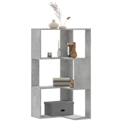 vidaXL Corner Bookcase 3-Tier Concrete Grey 50x50x102 cm Engineered Wood 1
