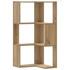 vidaXL Corner Bookcase 3-Tier Artisian Oak 50x50x102 cm Engineered Wood 2