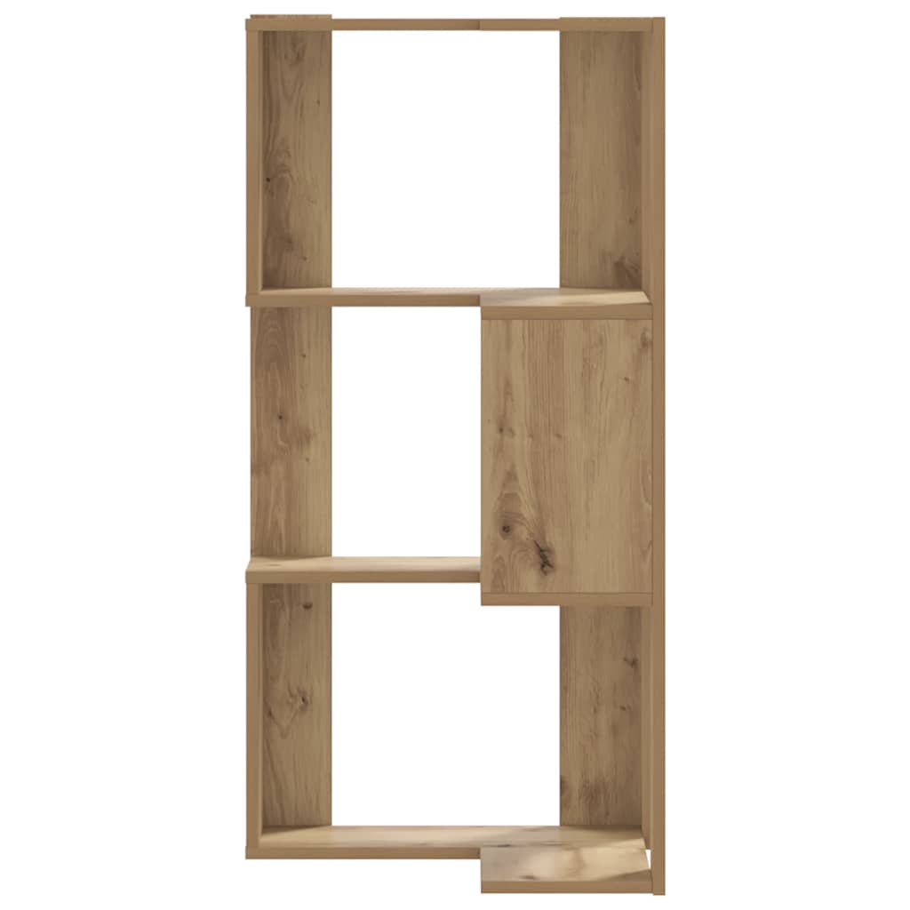 vidaXL Corner Bookcase 3-Tier Artisian Oak 50x50x102 cm Engineered Wood 5