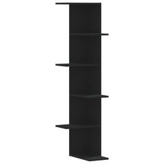 vidaXL Wall Corner Shelf Black 36.5x36.5x140 cm Engineered Wood 2