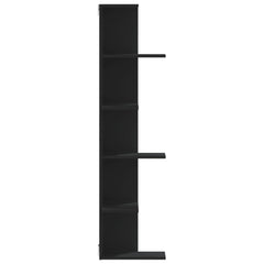 vidaXL Wall Corner Shelf Black 36.5x36.5x140 cm Engineered Wood 5