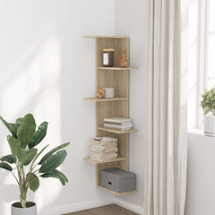 vidaXL Wall Corner Shelf Sonoma Oak 36.5x36.5x140 cm Engineered Wood 3