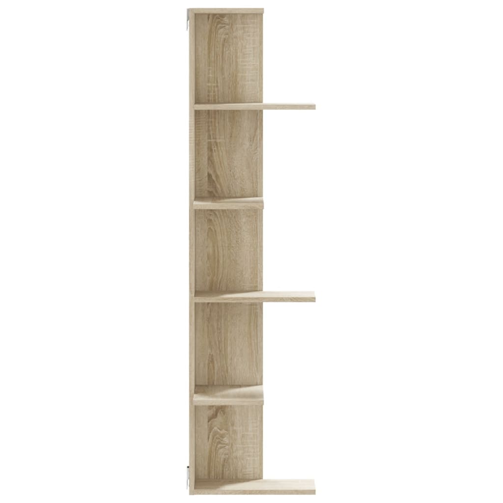 vidaXL Wall Corner Shelf Sonoma Oak 36.5x36.5x140 cm Engineered Wood 5