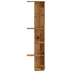 vidaXL Wall Corner Shelf Old Wood 36.5x36.5x140 cm Engineered Wood 4