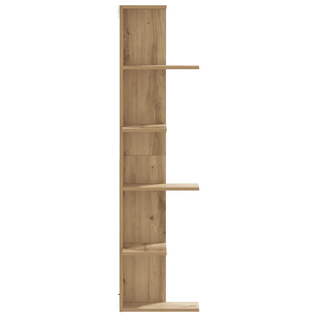 vidaXL Wall Corner Shelf Artisian Oak 36.5x36.5x140 cm Engineered Wood 4