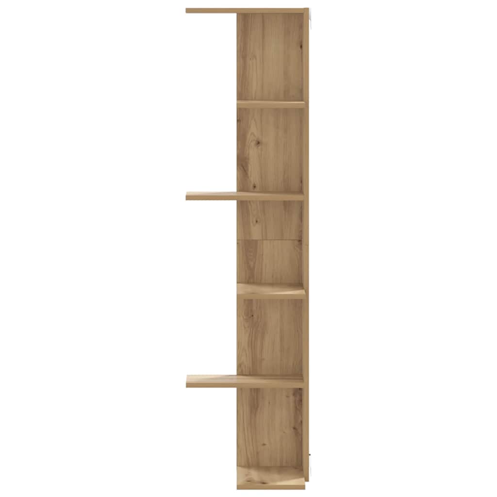vidaXL Wall Corner Shelf Artisian Oak 36.5x36.5x140 cm Engineered Wood 5