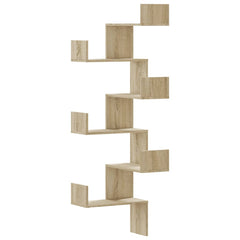 vidaXL Wall Corner Shelf Sonoma Oak 45x45x147 cm Engineered Wood 2