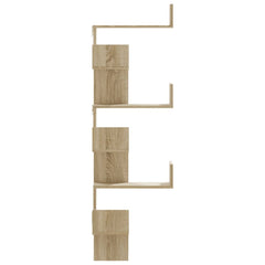 vidaXL Wall Corner Shelf Sonoma Oak 45x45x147 cm Engineered Wood 5