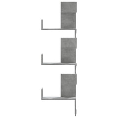 vidaXL Wall Corner Shelf Concrete Grey 45x45x147 cm Engineered Wood 4