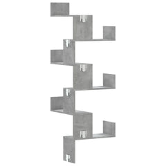 vidaXL Wall Corner Shelf Concrete Grey 45x45x147 cm Engineered Wood 6