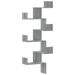 vidaXL Wall Corner Shelf Grey Sonoma 45x45x147 cm Engineered Wood 2