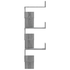 vidaXL Wall Corner Shelf Grey Sonoma 45x45x147 cm Engineered Wood 5