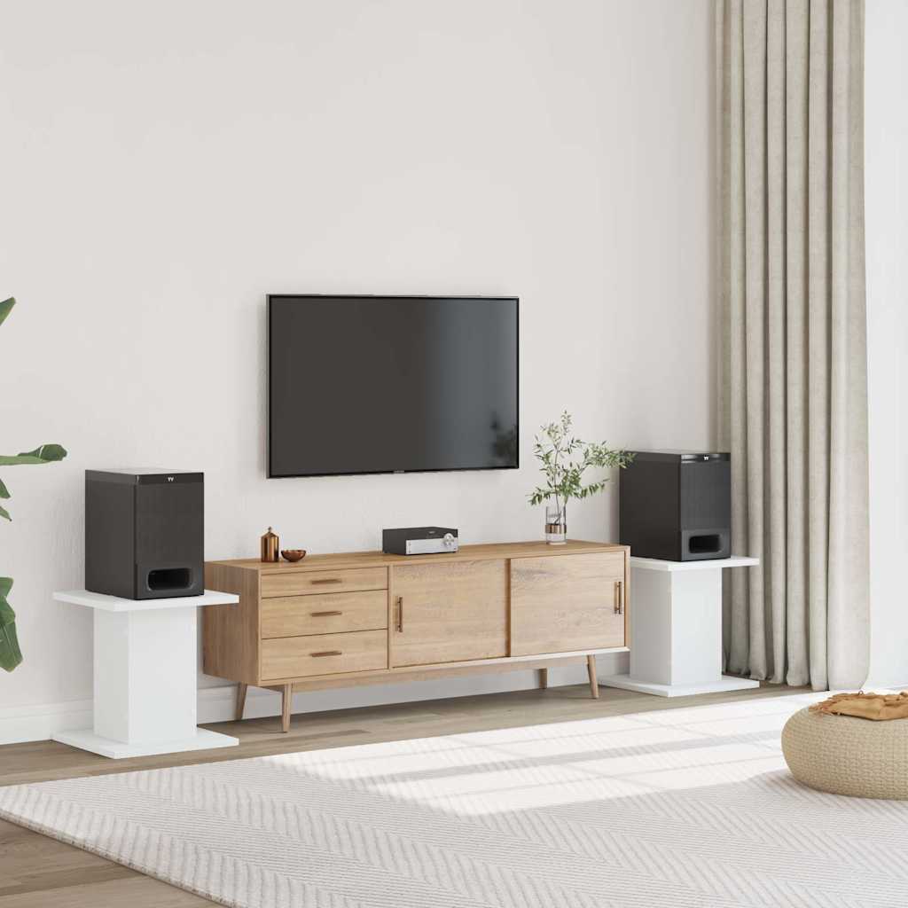 vidaXL Speaker Stands 2 pcs White 30x30x40 cm Engineered Wood 1