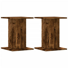vidaXL Speaker Stands 2 pcs Smoked Oak 30x30x40 cm Engineered Wood 2