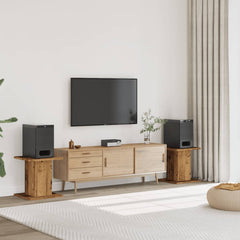 vidaXL Speaker Stands 2 pcs Old Wood 30x30x40 cm Engineered Wood 1
