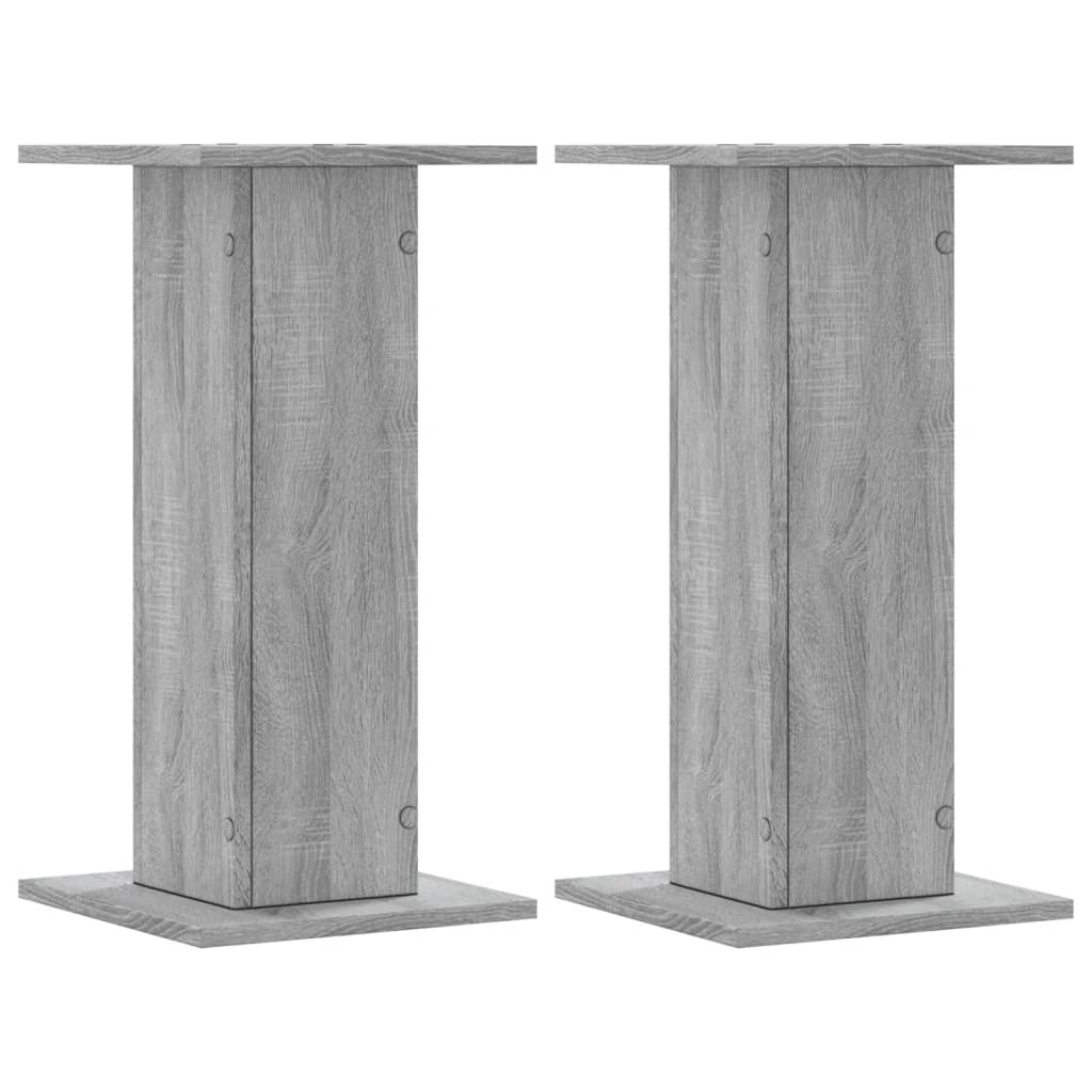 vidaXL Speaker Stands 2 pcs Grey Sonoma 30x30x60 cm Engineered Wood 2