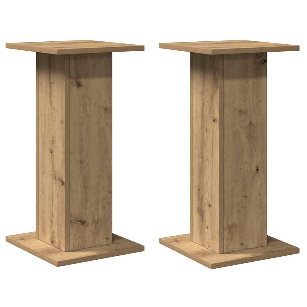 vidaXL Speaker Stands 2 pcs Artisan Oak 30x30x60 cm Engineered Wood 3