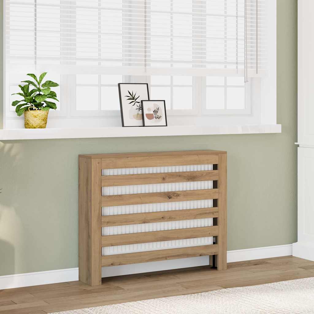vidaXL Radiator Cover Oak 104 x 20 x 82 cm Engineered Wood 1