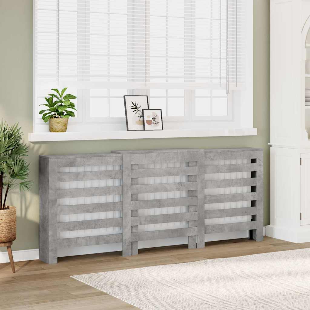 vidaXL Radiator Cover Concrete Grey 205 x 21.5 x 83.5 cm 1