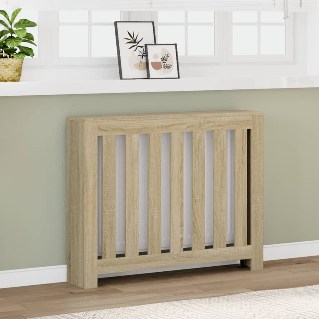 vidaXL Radiator Cover Sonoma Oak 104 x 20 x 82 cm Engineered Wood 1