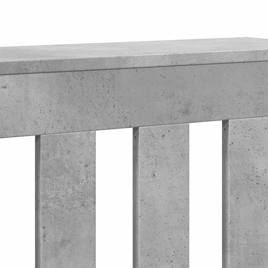 vidaXL Radiator Cover Concrete Grey 104 x 20 x 82 cm Engineered Wood 6