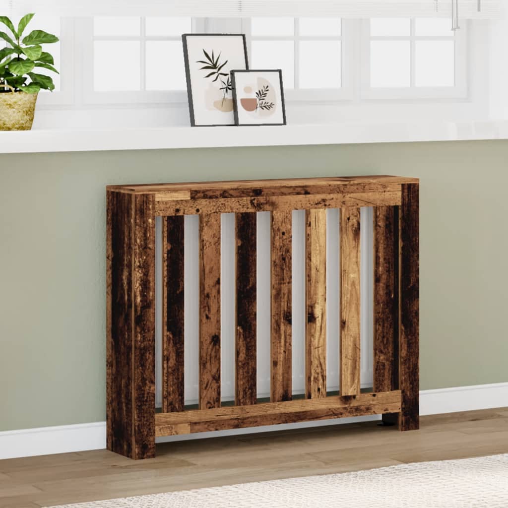 vidaXL Radiator Cover Old Wood 104 x 20 x 82 cm Engineered Wood 1