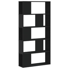 vidaXL Bookcase 5-Tier Black 80,5x23,5x162,5 cm Engineered Wood 2