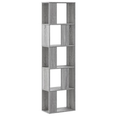 vidaXL Bookcase 5-Tier Grey Sonoma 45x23,5x162,5 cm Engineered Wood 2