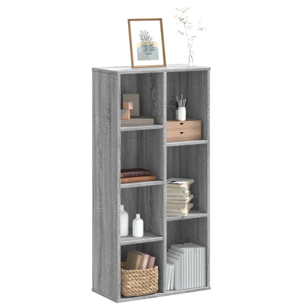 vidaXL Bookcase Grey Sonoma 50x25x105 cm Engineered Wood 1