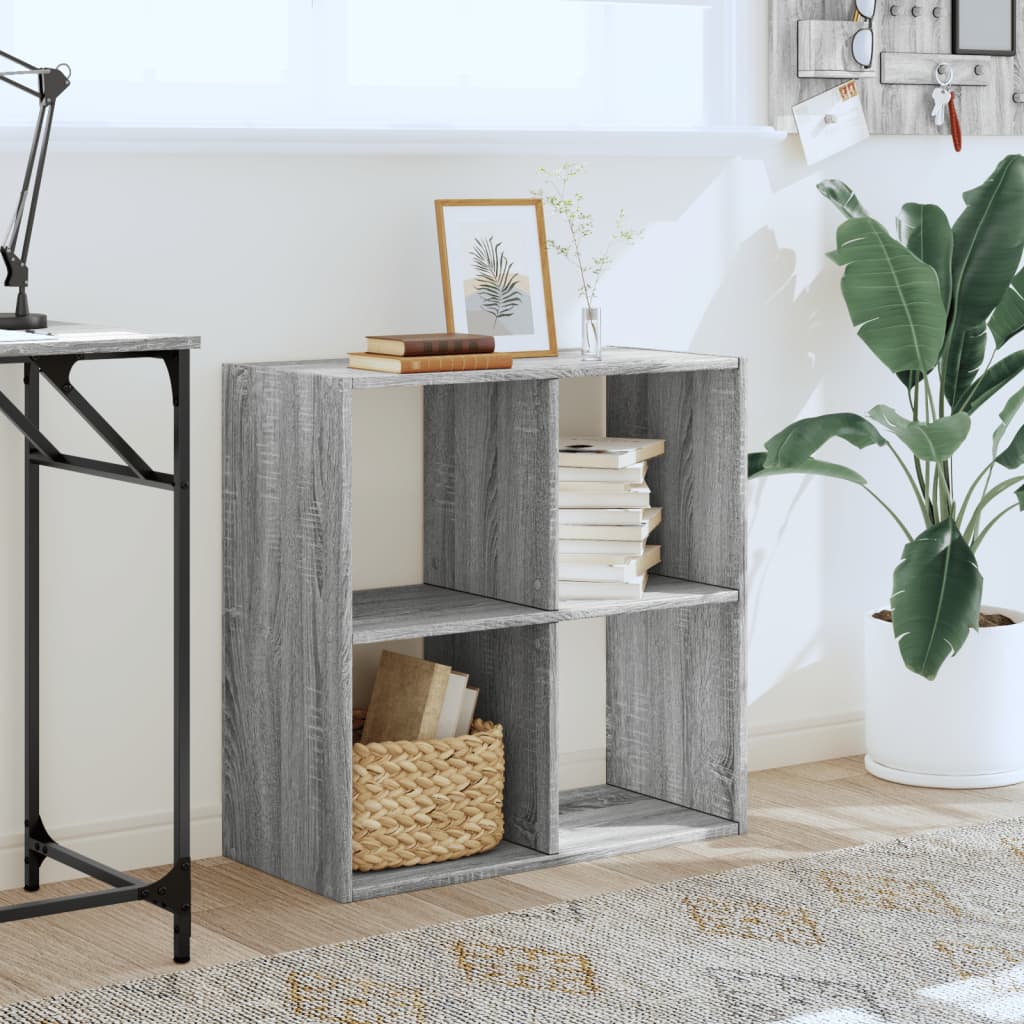 vidaXL Bookcase Grey Sonoma 68,5x32x68,5 cm Engineered Wood 3