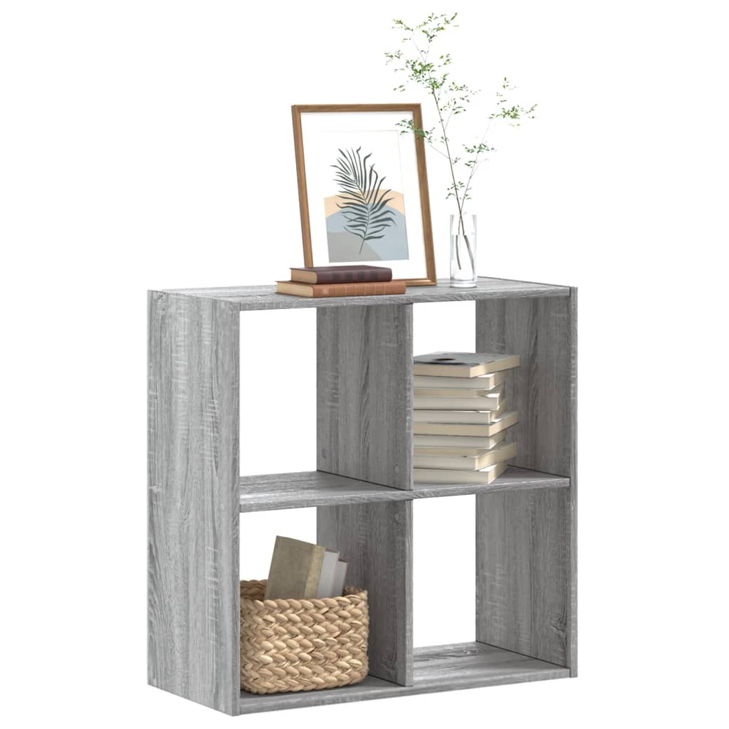 vidaXL Bookcase Grey Sonoma 68,5x32x68,5 cm Engineered Wood 1
